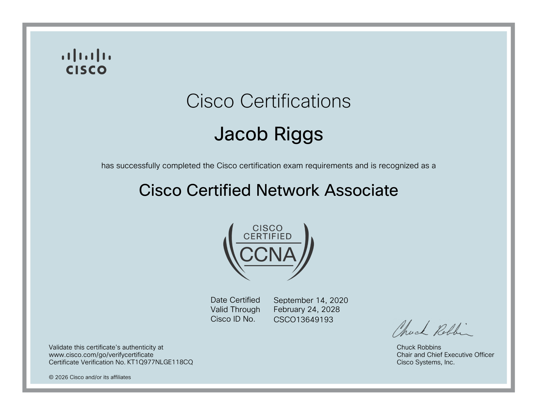 CCNA Certificate