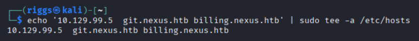 Adding nexus subdomains to hosts