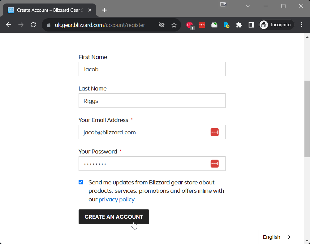 Blizzard employee email registration