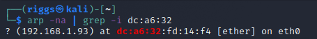 ARP command to find Raspberry Pi IP address