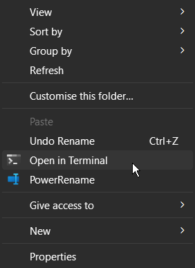 Open in Terminal