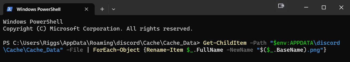 Rename Files to .png in PowerShell