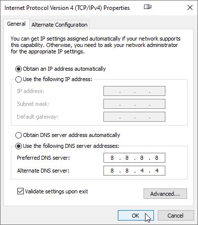 DNS Config Screenshot