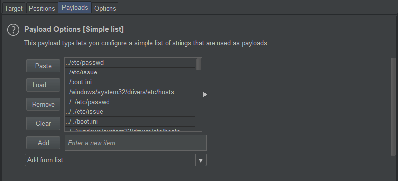 Payloads load dotdotpwn