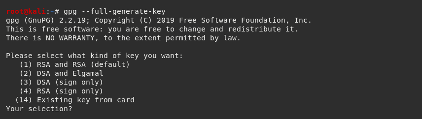 PGP Generate Keys