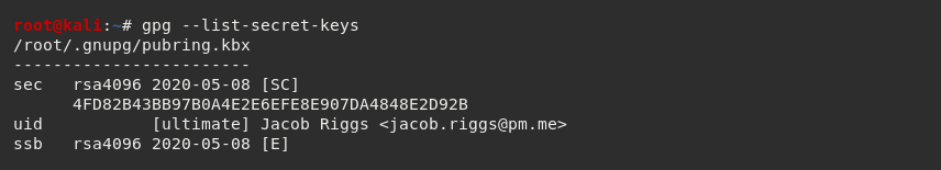 PGP View Secret Keys
