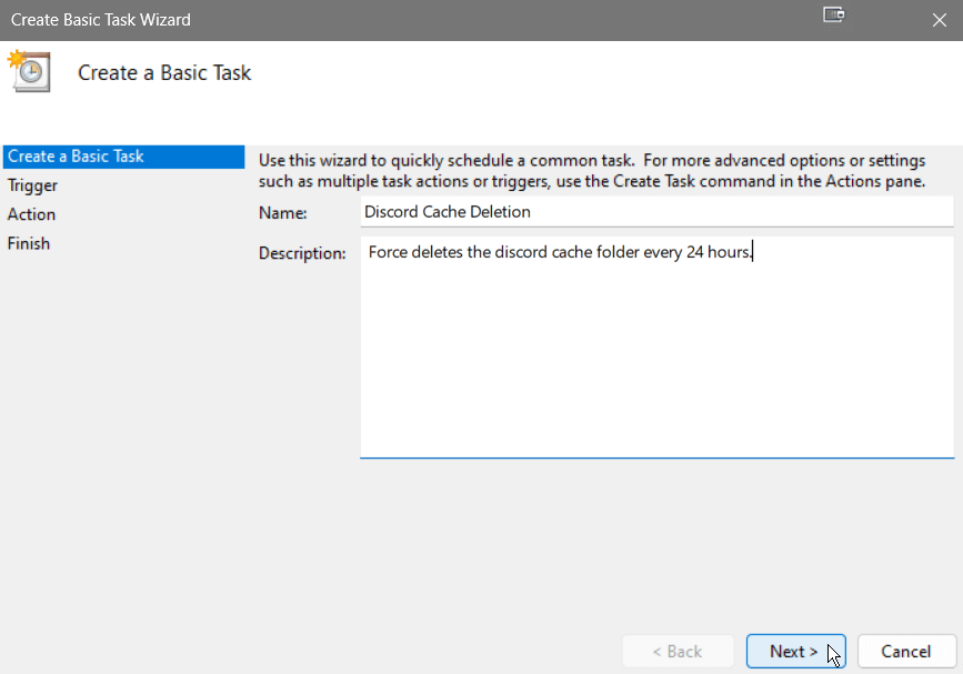 Task Name and Description
