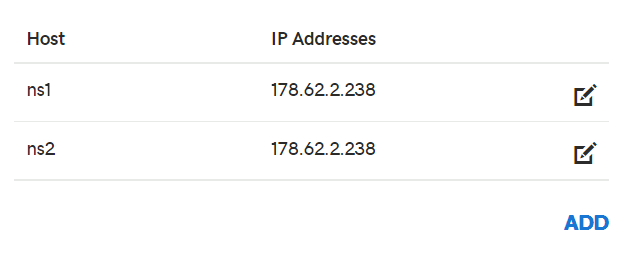 Configure nameservers