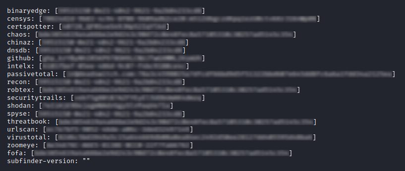 Edit Subfinder API keys