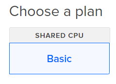 Select a droplet plan