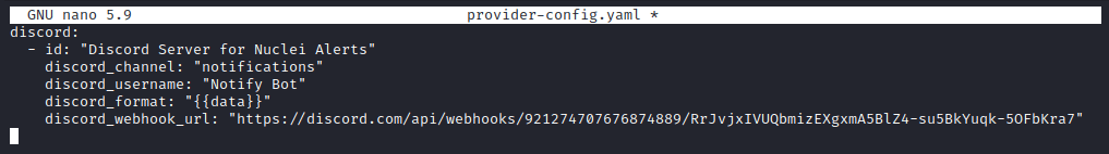 Notify config file