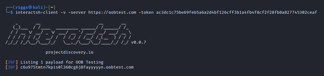 Initialise Interactsh client